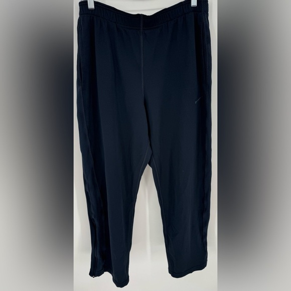 Nike Men's Navy Blue Dri Fit Track Pants Bottom Leg Zipper - Picture 16 of 16